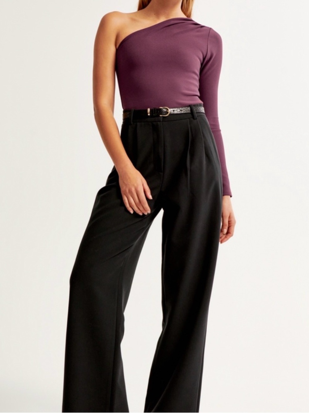 NWT Abercrombie & Fitch Asymmetrical  Burgundy Bodysuit